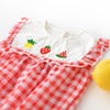 Baby plaid lace sleeves baby triangle romper baby kite clothes