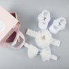 New baby hair accessories socks and shoes set box