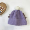 Children's angel wing woolen ball cap