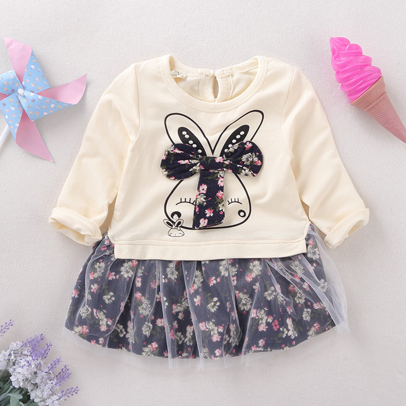 Autumn children female children 0-1-3-5 years old baby girl skirt dress long sleeved women age children skirt