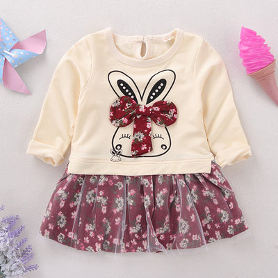 Autumn children female children 0-1-3-5 years old baby girl skirt dress long sleeved women age children skirt