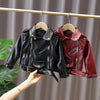 Autumn And Winter Kids' Western Style Leather Jacket