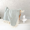 Baby Cotton Crepe Print Fringed Blanket Wrap