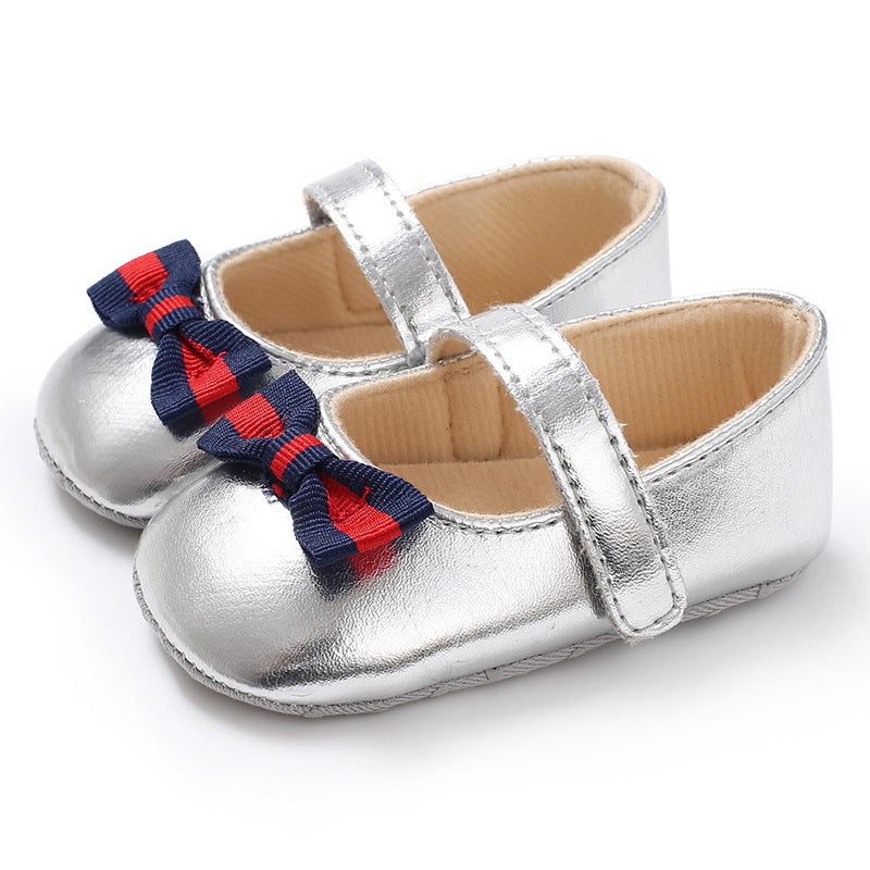 Soft Sole Breathable Bowknot Princess Shoes For Baby Girls