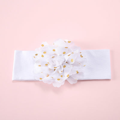 Cotton Elastic Baby Hair With Bow Flowers