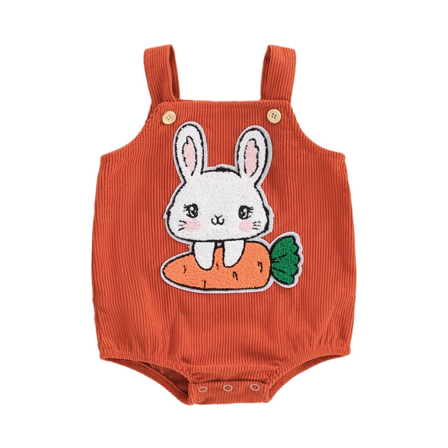 Corduroy Children's Clothing Easter Cute Baby Girl Cartoon Rabbit Embroidered Romper