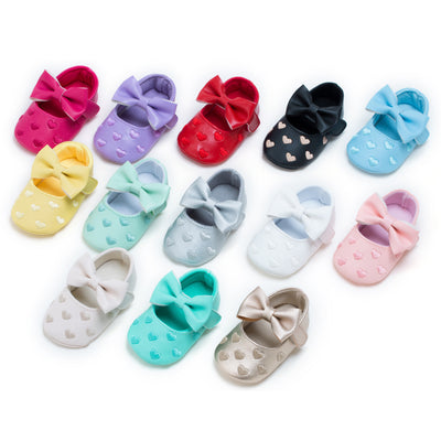 My0-1 love old toddler shoes embroidered bow shoes on behalf of a baby indoor soft bottom baby shoes