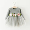 A031 new fall manufacturers selling children waist flowers long sleeved dress princess dress baby skirt