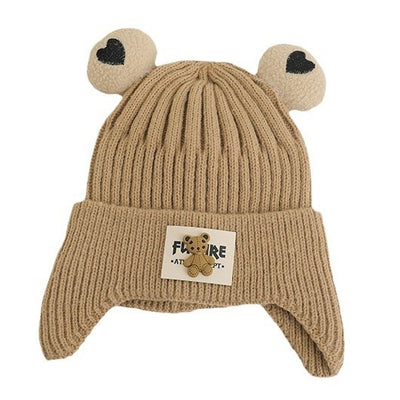 Children's Knitted Warm Bear Woolen Cap Outdoor