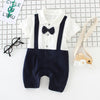 Baby bow gentleman climbing suit