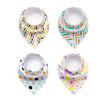 4pcs Lot Bibs Burp Cloth Print Arrow Wave Triangle Baby Bibs Cotton Bandana Accessories