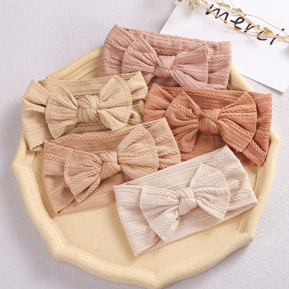 Baby Hair Accessories Elastic Head Bandwidth Edge Nylon Bow Headband For Children