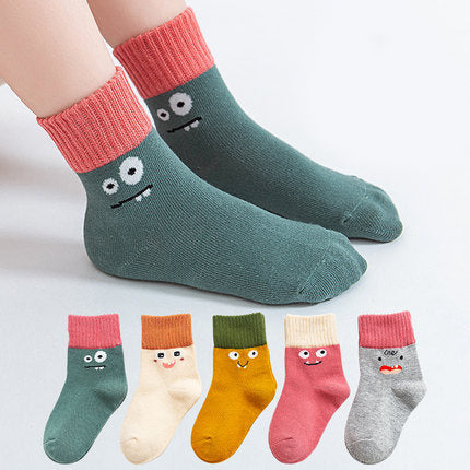 Simple Children's Cartoon Combed Cotton Socks