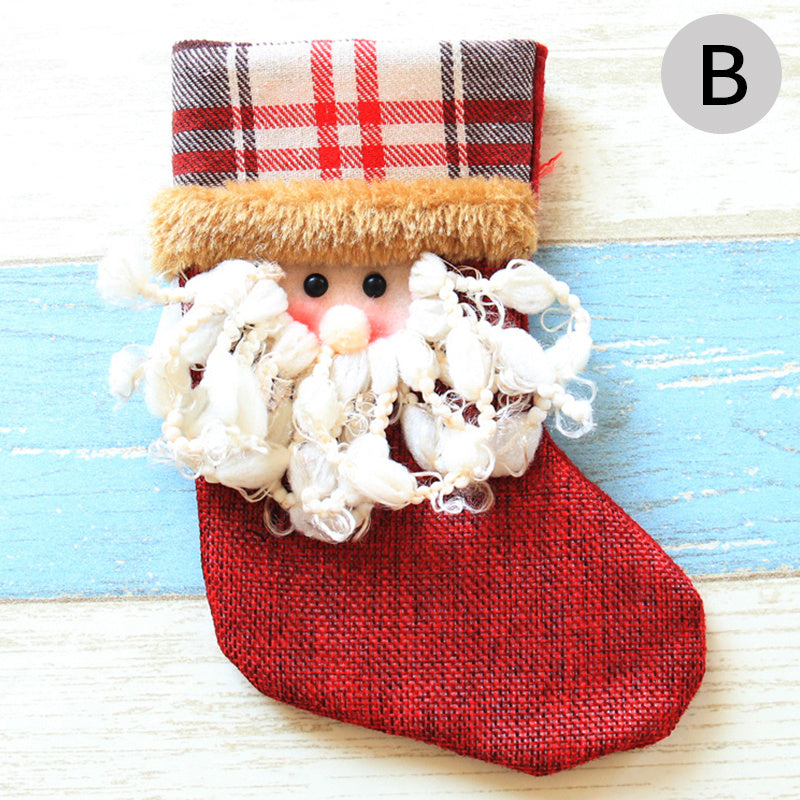 Three dimensional gift bag decoration for Christmas socks