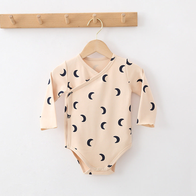 Baby Long-sleeved Romper Triangle Bag Fart Clothes Pure Cotton