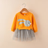 New spring infant skirt 1 long sleeved dress 2 female baby cartoon 3 4 princess dress lace dress tide