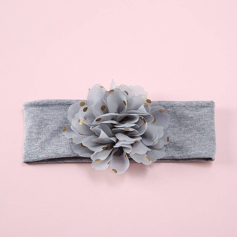 Cotton Elastic Baby Hair With Bow Flowers