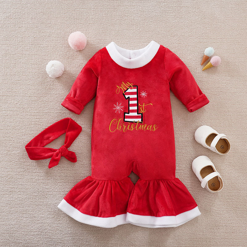 Clothes For Babies Santa Claus Red Green Onesie