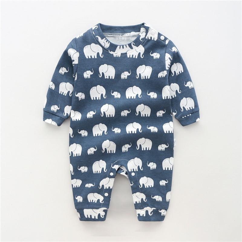 Fashion Cute Cotton Long-sleeved Thin Baby Clothes One-piece