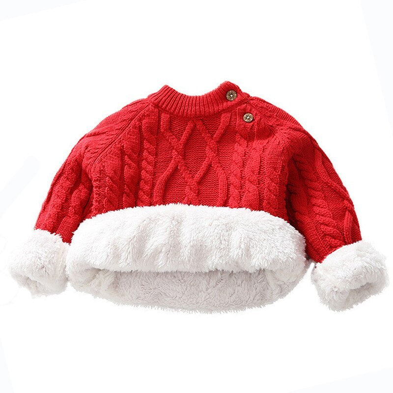 Children's Sweater With Plush And Thickened Pullover