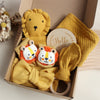 Baby Rabbit Lion Appeasing Towel Socks Saliva Towel Wash Gift Box Newborn Bite Ring Hair Band Set