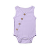 Newborn Baby Solid Bodysuit Kids Clothes Boys Girl Jumpsuit