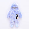 Winter jumpsuit velvet hooded baby clothing