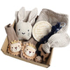 Baby Rabbit Lion Appeasing Towel Socks Saliva Towel Wash Gift Box Newborn Bite Ring Hair Band Set