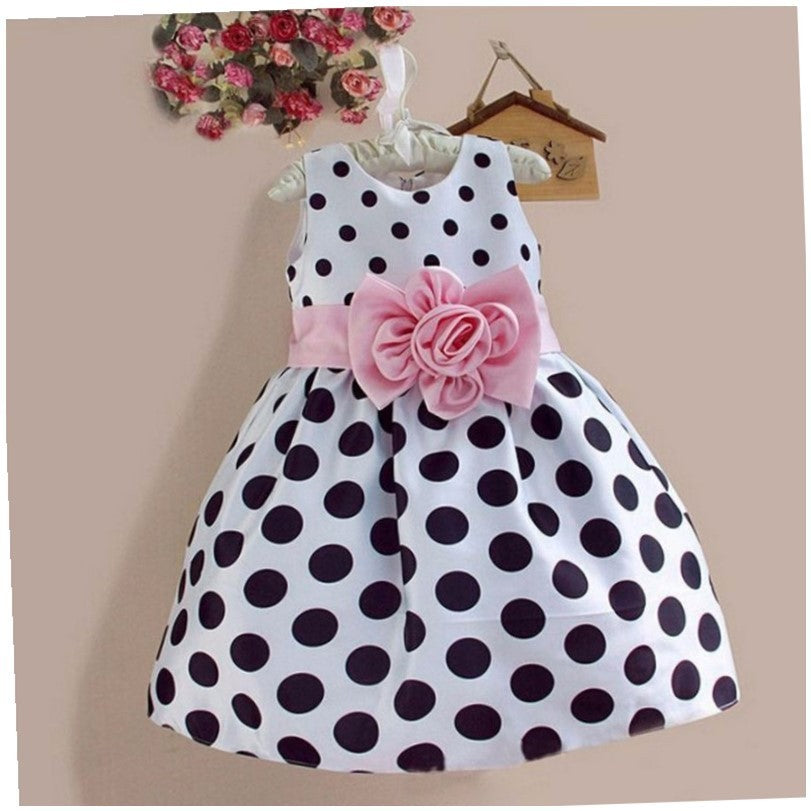 Casual baby dot mesh Princess Flower Dress