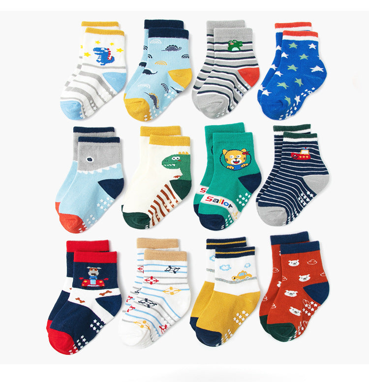 Children's Non-slip Polka Dot Cotton Floor Socks