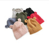 Children's Bear Ears Knitted Cuffed Solid Color Dome Warm Hat