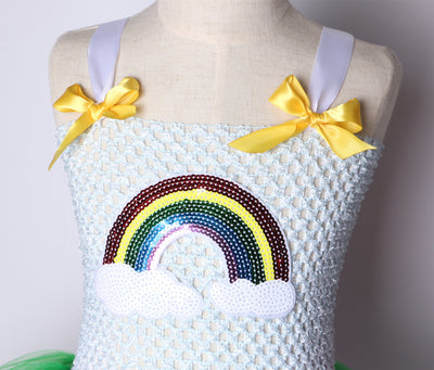 Children's Net Yarn Rainbow Show Princess Dress