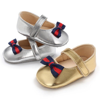 Soft Sole Breathable Bowknot Princess Shoes For Baby Girls