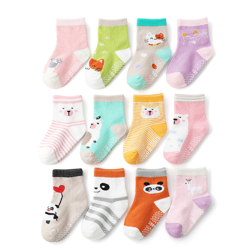 Children's Non-slip Polka Dot Cotton Floor Socks