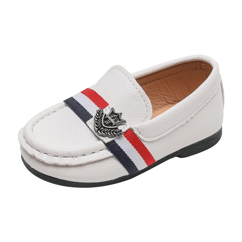 Boys' British Style Retro Lazy Slip-on Moccasin Shoes