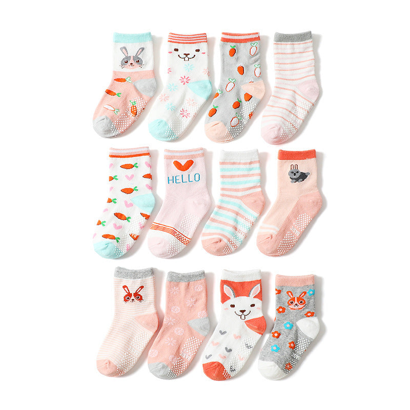 Children's Non-slip Polka Dot Cotton Floor Socks