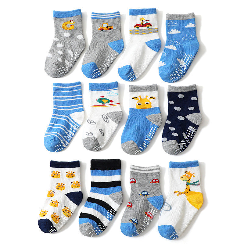 Children's Non-slip Polka Dot Cotton Floor Socks