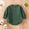 Children's Baby Triangle Rompers Long Sleeve Pocket Sweatshirt