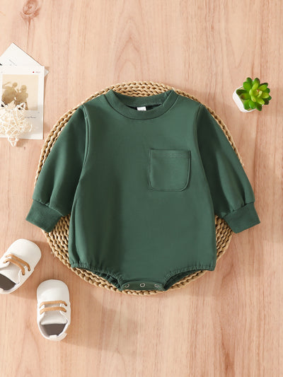 Children's Baby Triangle Rompers Long Sleeve Pocket Sweatshirt