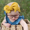 Pure Color Bowknot Seersucker Baby Headwear