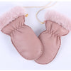 Warm And Thick Children's Mittens Sheepskin Gloves