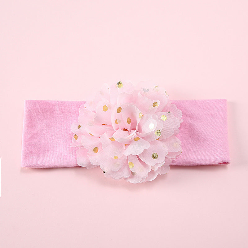 Cotton Elastic Baby Hair With Bow Flowers