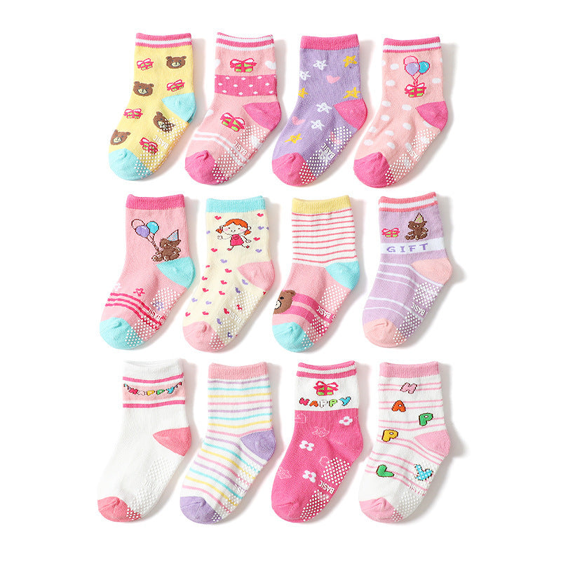 Children's Non-slip Polka Dot Cotton Floor Socks