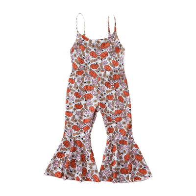 New Baby Girl Halloween Pumpkin Suspender Pants