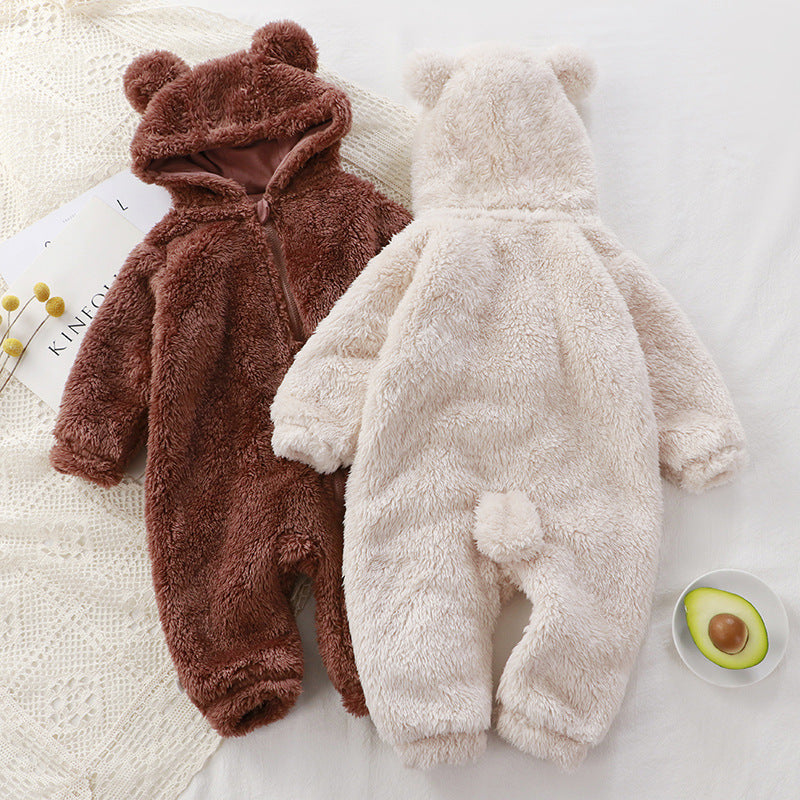 Baby One-piece Winter Newborn Warm Rompers Baby Plush Outer Wear