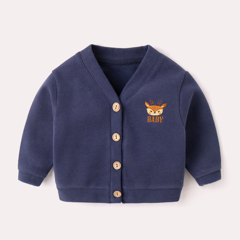 Baby Jacket Autumn Outfit Girls Western Style Knitted Cardigan