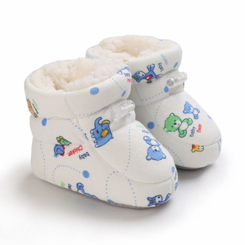 Winter Graffiti Cartoon Baby Cotton Boots Thick Warm