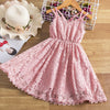 Children's Embroidered Skirt Lace Dress With Suspenders And Beautiful Back