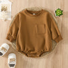 Children's Baby Triangle Rompers Long Sleeve Pocket Sweatshirt