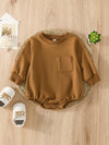 Children's Baby Triangle Rompers Long Sleeve Pocket Sweatshirt